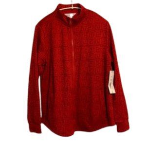 Liz Claiborne women's Cabaret red logo zip up mock neck light jacket siz…